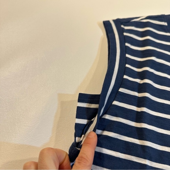 Pact Navy and White Striped Short Sleeve Tee - Picture 3 of 4